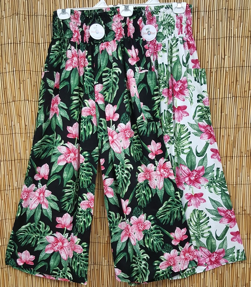 Millennium Tropical Print Pull-On Pants With Mesh Detail main image 1
