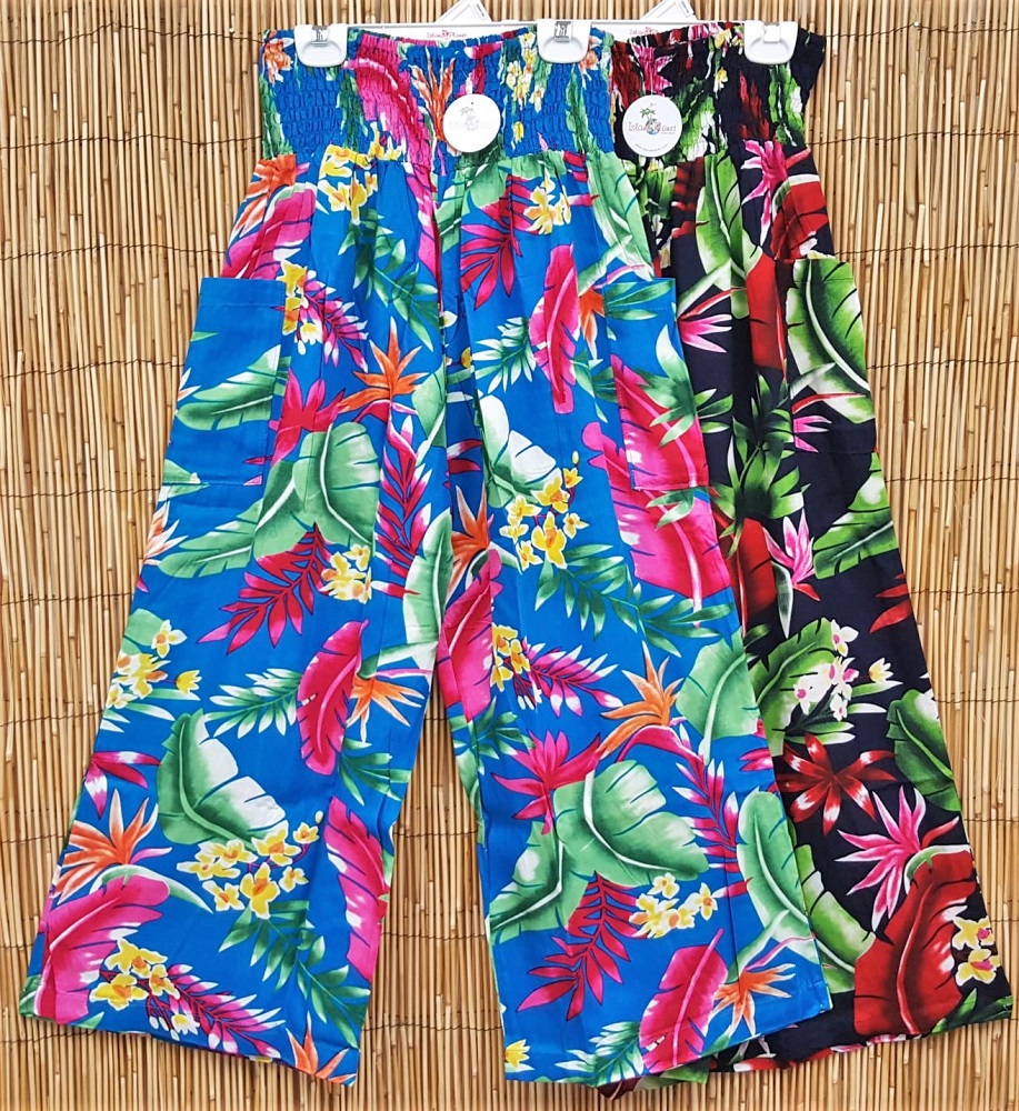 Millennium Tropical Print Pull-On Pants With Mesh Detail main image 0